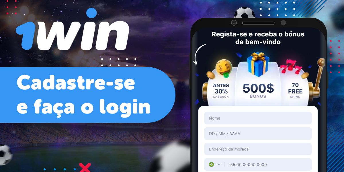 Processo de registro e login de conta usando o aplicativo 1win  