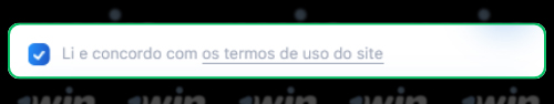 Aceitação dos termos e condições