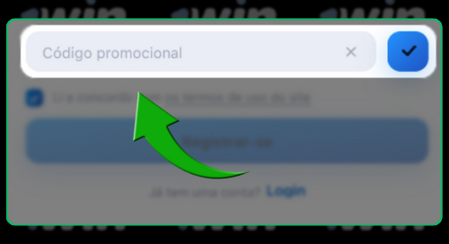 Preenchimento do código promocional