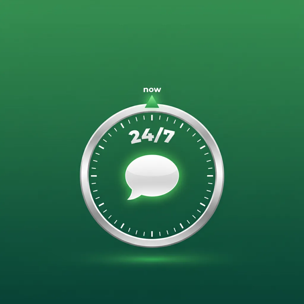 Ilustração de suporte por chat ao vivo 1win, agente com headset e selo 24h/7, atendimento em português.