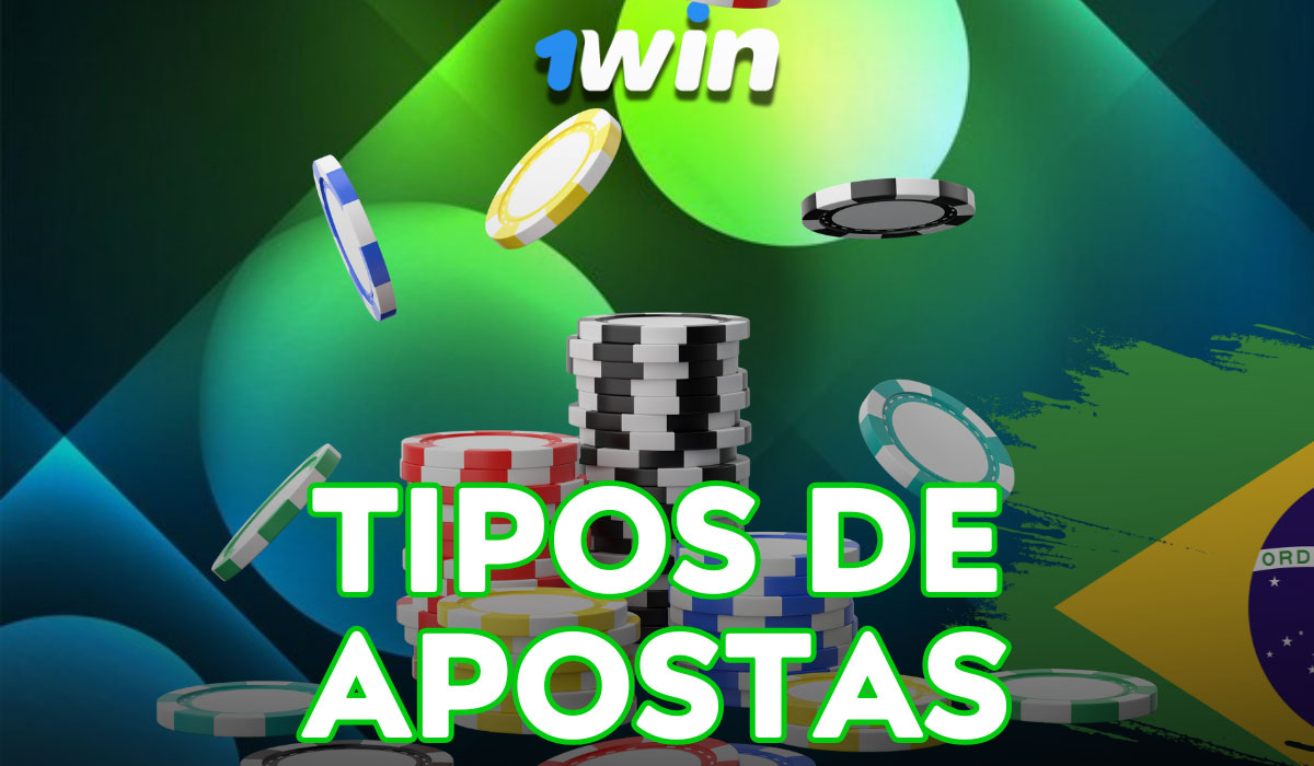 Tela do app 1win mostrando tipos de aposta: simples, dupla, tripla, acumulada e sistema, com breves descrições.